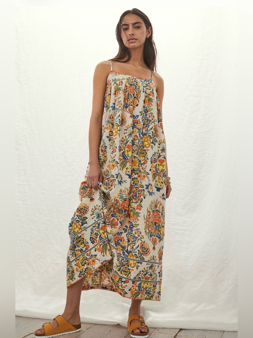 Anthropologie Floral Maxi Dress Savona Slip Dress M